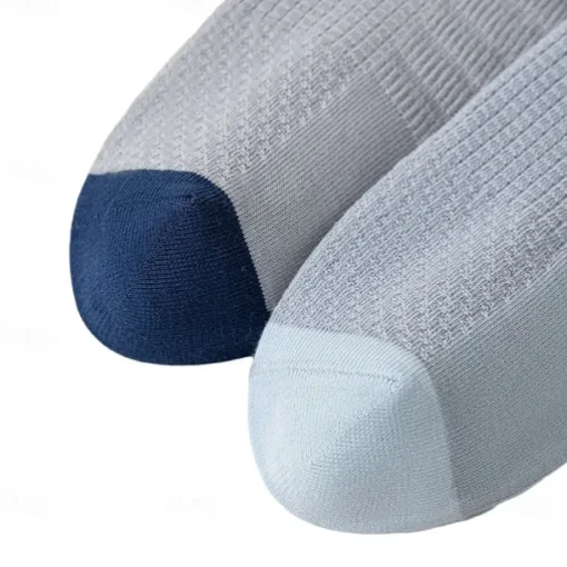 Men 1 Pair Socks Black White Color Plain Textured School Formal Outdoor Thin Summer Daily Casual