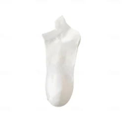 Men 1 Pair Socks No Show & Liner Socks Black White Color Solid Color Plain School Formal Outdoor Thin Summer Spring Fall Daily Casual