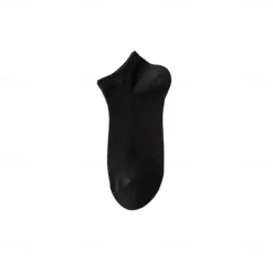 Men 1 Pair Socks No Show & Liner Socks Black White Color Plain School Formal Outdoor Thin Summer Spring Fall All Seasons Daily Casual