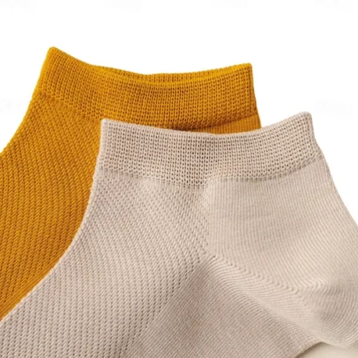 Men 1 Pair Socks No Show & Liner Socks Black White Color Plain School Formal Outdoor Thin Summer Spring Fall All Seasons Daily Casual