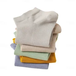 Men 1 Pair Socks No Show & Liner Socks Black White Color Plain School Formal Outdoor Thin Summer Spring Fall All Seasons Daily Casual