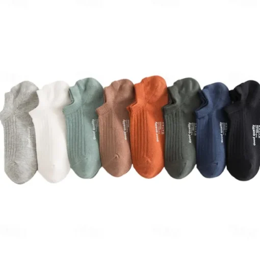 Men 1 Pair Socks No Show & Liner Socks Black White Color Plain School Formal Outdoor Medium Summer Spring Fall Daily Casual