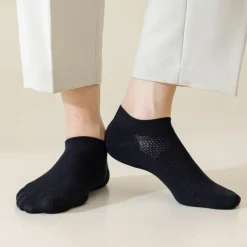 Men 1 Pair Socks No Show & Liner Socks Black White Color Plain School Formal Outdoor Thin Summer Spring Fall Daily Casual