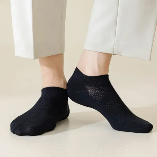Men 1 Pair Socks No Show & Liner Socks Black White Color Plain School Formal Outdoor Thin Summer Spring Fall Daily Casual