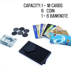 Men Business Aluminum Wallet with Or Without Back Pocket Cash ID Card Holder RFID Blocking Slim Metal Wallet Coin Purse