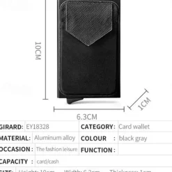 Men Business Aluminum Wallet with Or Without Back Pocket Cash ID Card Holder RFID Blocking Slim Metal Wallet Coin Purse