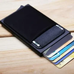 Men Business Aluminum Wallet with Or Without Back Pocket Cash ID Card Holder RFID Blocking Slim Metal Wallet Coin Purse