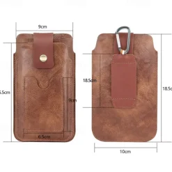 Men Cellphone Loop Holster Case Belt Waist Bag Props PU Leather Purse Phone Wallet Vintage Belt Mobile Phone Protective Sheath