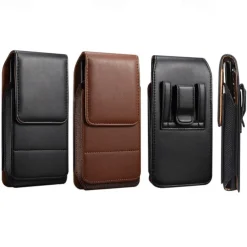 Men Cellphone Loop Holster Case Belt Waist Bag Props PU Leather Purse Phone Wallet Vintage Belt Mobile Phone Protective Sheath