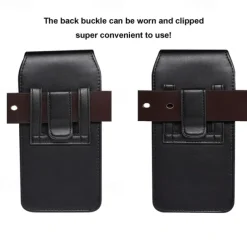Men Cellphone Loop Holster Case Belt Waist Bag Props PU Leather Purse Phone Wallet Vintage Belt Mobile Phone Protective Sheath