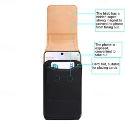 Men Cellphone Loop Holster Case Belt Waist Bag Props PU Leather Purse Phone Wallet Vintage Belt Mobile Phone Protective Sheath