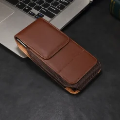 Men Cellphone Loop Holster Case Belt Waist Bag Props PU Leather Purse Phone Wallet Vintage Belt Mobile Phone Protective Sheath