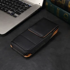 Men Cellphone Loop Holster Case Belt Waist Bag Props PU Leather Purse Phone Wallet Vintage Belt Mobile Phone Protective Sheath