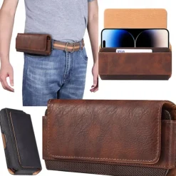 Men Genuine Leather Waist Pack Thick Cowhide Waist Bags Functional Leather Shoulder Bag Mini Travel Chest Bag Phone Pack