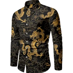 Men Gold Bronzing Camisa Social Shirts Dress Slim Fit New Long Sleeve Striped Shirt For Men Streetwear Shirts Club Party Patterned Shirts