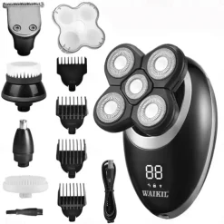 Men Head Shavers Wet and Dry Detachable Electric Shaver Nose Hair Trimmer Face Brush Grooming Set Rechargeable Razor