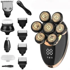 Men Head Shavers Wet and Dry Detachable Electric Shaver Nose Hair Trimmer Face Brush Grooming Set Rechargeable Razor