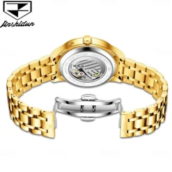 Men Mechanical Watch Creative Fashion Business Wristwatch Automatic Self-winding Moon phase Luminous Waterproof Steel Watch