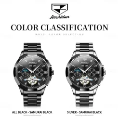 Men Mechanical Watch Fashion Casual Wristwatch Automatic Self-winding Moon phase Luminous Calendar Steel Watch