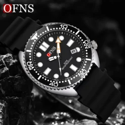 Men Quartz Watch Minimalist Fashion Casual Wristwatch Luminous Calendar Waterproof World Time Rubber Watch