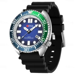 Men Quartz Watch Minimalist Fashion Casual Wristwatch Luminous Calendar Waterproof World Time Rubber Watch