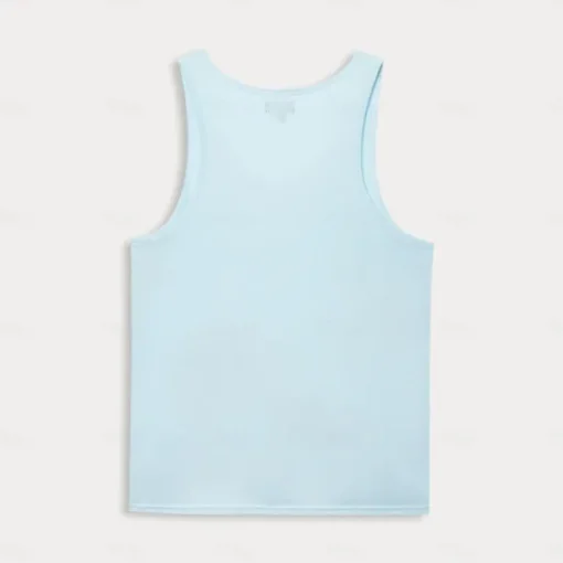 Men Sleeveless Round Summer Solid Color Vacation Daily Casual Plain Outdoor Vacation Home White Light Blue Top Tee for Men