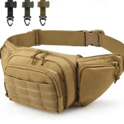 Men Waist Pack Nylon Hiking Phone Pouch Outdoor Sports Climbing Camping Belt Bag, Back to School Gift