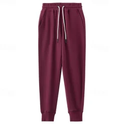 Men's 100% Cotton Athletic Pants Active Pants Active Joggers Solid Color Full Length Outdoor Home Sports Outdoor Sports Fashion Gray Green Black Micro-elastic