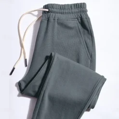 Men's 100% Cotton Athletic Pants Active Pants Active Joggers Solid Color Full Length Outdoor Home Sports Outdoor Sports Fashion Gray Green Black Micro-elastic