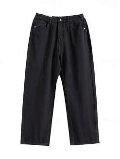 Men's 100% Cotton Chino Pants Straight Leg Solid Color Full Length Outdoor Vacation Casual Elegant Vacation Light Khaki Black Micro-elastic