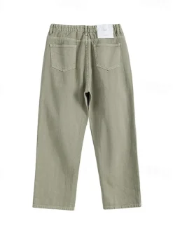 Men's 100% Cotton Chino Pants Straight Leg Solid Color Full Length Outdoor Vacation Casual Elegant Vacation Light Khaki Black Micro-elastic