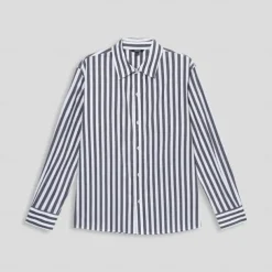 Men's 100% Cotton Dress Shirt Black Long Sleeve Striped Turndown Formal Office / Career Button Clothing Apparel Daily Business