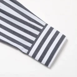 Men's 100% Cotton Dress Shirt Black Long Sleeve Striped Turndown Formal Office / Career Button Clothing Apparel Daily Business