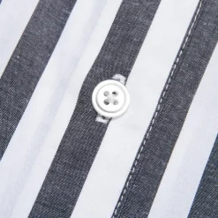 Men's 100% Cotton Dress Shirt Black Long Sleeve Striped Turndown Formal Office / Career Button Clothing Apparel Daily Business