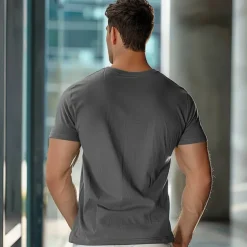 Men's 100% Cotton Fashion Outdoor Casual T shirt Tee Tee Top Street Casual Daily T shirt Dark Gray Short Sleeve Crew Neck Shirt Spring & Summer Clothing Apparel