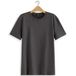 Men's 100% Cotton Fashion Outdoor Casual T shirt Tee Tee Top Street Casual Daily T shirt Dark Gray Short Sleeve Crew Neck Shirt Spring & Summer Clothing Apparel