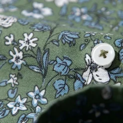 Men's 100% Cotton Floral Vine Shirt Oxford Shirt Long Sleeve Vintage Hawaiian Artistic School Performance Wedding Summer Spring Fall Button Down Collar Green Dark Blue Apricot