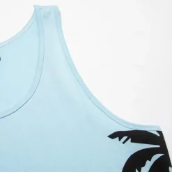 Men's 100% Cotton Graphic Tank Top Casual Vest Top Coconut Tree Fashion Hawaiian Undershirt Street Daily Beach T shirt White Blue Short Sleeve Crew Neck Shirt Spring & Summer Clothing Apparel