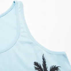 Men's 100% Cotton Graphic Tank Top Conch Fashion Outdoor Casual 3D Print Vest Top Undershirt Street Casual Daily T shirt White Blue Sleeveless Crew Neck Shirt Spring & Summer Clothing Apparel