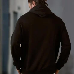 Men's Cotton Hoodie Pullover Basic Fashion Daily Casual Hoodies Letter Black Long Sleeve Holiday Vacation Streetwear Hooded Spring & Fall Clothing Apparel Designer