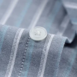 Men's 100% Cotton Oxford Shirt grey blue Light Green Pink Purple Long Sleeve Striped Button Down Collar School Wedding Buttons Clothing Apparel Neutral Fashion Daily