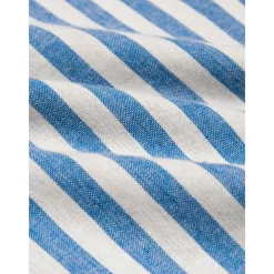 Men's 100% Cotton Shirt Blue Short Sleeve Striped Turndown Shirt Collar Work Sports & Outdoor Button Clothing Apparel Vacation Daily Casual Daily