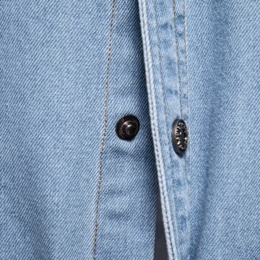 Men's 100% Cotton Shirt Button Up Shirt Casual Shirt Button Down Shirt Blue Long Sleeve Solid Color Turndown Shirt Collar Outdoor Work Pocket Clothing Apparel Neutral Daily Sports & Outdoors