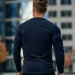 Men's 100% Cotton T Shirt Long Sleeve T Shirt Solid Color Crew Neck Normal Outdoor Causal Crewneck Clothing Apparel Knitwear Daily