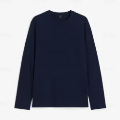 Men's 100% Cotton T Shirt Long Sleeve T Shirt Solid Color Crew Neck Normal Outdoor Causal Crewneck Clothing Apparel Knitwear Daily