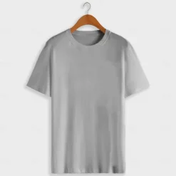 Men's 100% Cotton T Shirt Solid Color Crew Neck School Training Short Sleeve Crewneck Clothing Apparel Elegant Neutral Daily