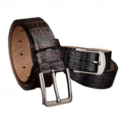 Men's 100% Leather Cowhide Belt Black Brown Cowhide Elegant Vacation Vintage School Formal Wedding
