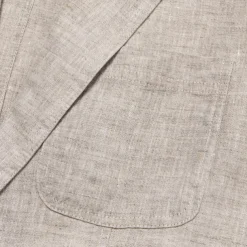 Men's 100% Linen Blazer Jacket Wedding Party Casual Elegant Vacation Summer Spring Linen Blue Linen Blazer Solid Color Single Breasted Two-button Blazer Blue Beige