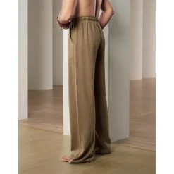 Men's 40% Linen Pants Trousers Baggy Beach Pants Black Brown Elastic Drawstring Design Front Pocket Solid Color Comfort Soft Yoga Daily Fashion Streetwear