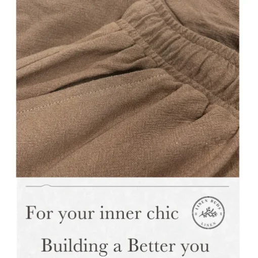 Men's 40% Linen Pants Trousers Baggy Beach Pants Black Brown Elastic Drawstring Design Front Pocket Solid Color Comfort Soft Yoga Daily Fashion Streetwear
